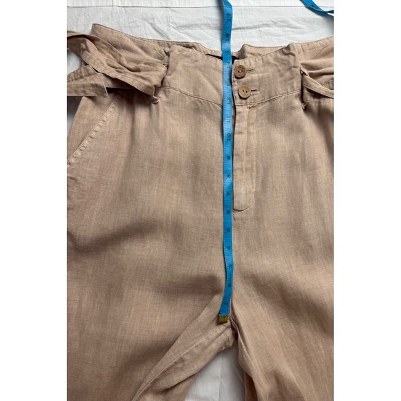 Nicole Miller New York Linen Wide Leg Belted High Waisted Pants Women's Size 8 - Picture 7 of 12